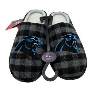 Men's FOCO NFL Carolina Panthers Team Slippers Slip on House Shoes Size‎ 7-8